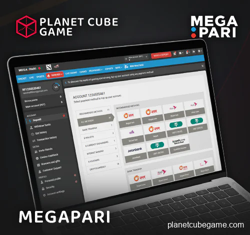 About depositing at Megapari Casino