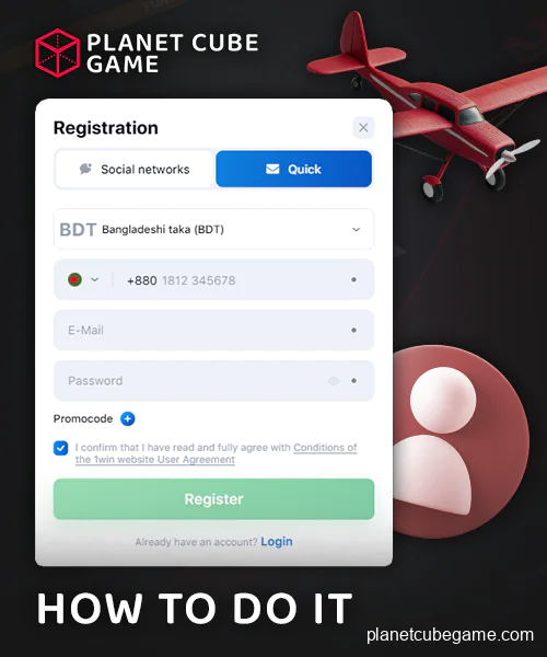 Instructions on how to create an account in Aviator Crash Game